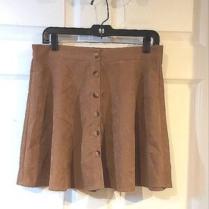 Shein Corduroy A-Line Flare Skater Skirt Button Front Women's Size L 8/10